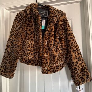 Kensie Animal Print Faux Fur Coat